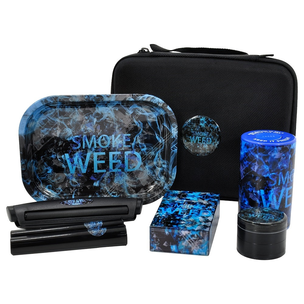1set 8.86 Inches Metal Herb Grinder Rolling Tray Set, With A Suitcase Premium Grinder
