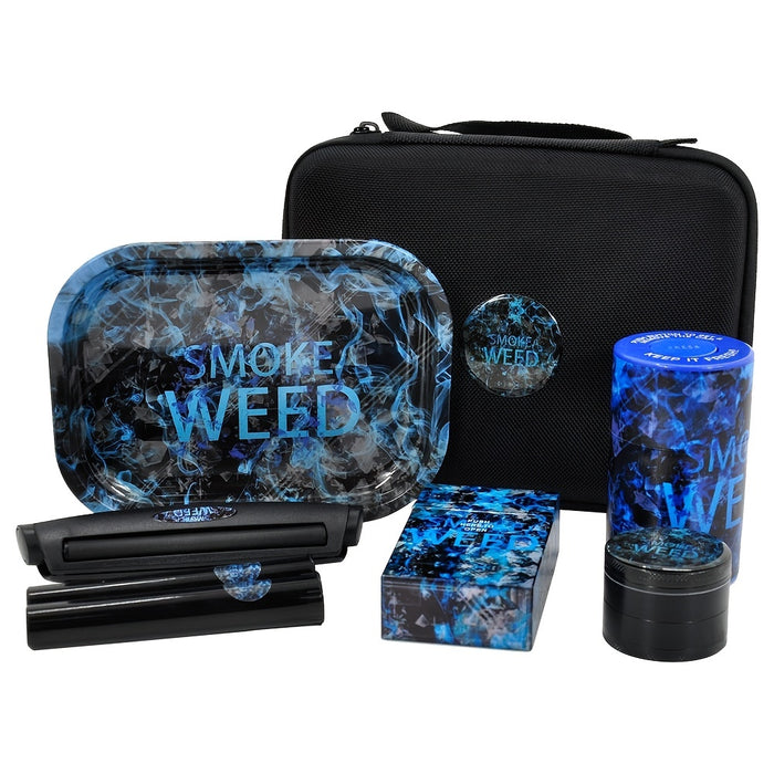 1set 8.86 Inches Metal Herb Grinder Rolling Tray Set, With A Suitcase Premium Grinder