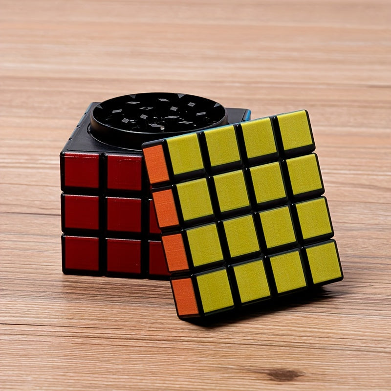 1pc, Plastic Magic Cube Grinder(2.2”x2.36“), Zinc Alloy Large Grinder, Metal Grinder, Cigarette Shredder, Metal Hand Crank Grinder