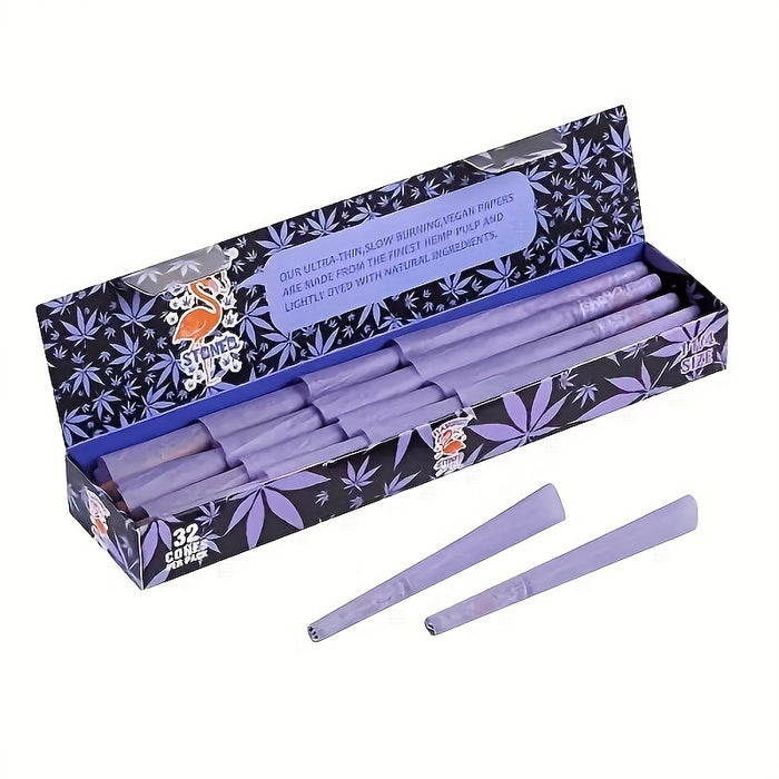 32pcs, Purple Pre Rolled Cones, Classic King Size Cones,3.07inches/78mm, Pre-Rolled Cones, Rolling Papers Cones, Rolling Paper With Tips, Purple Rolling Paper, Smoking Accessories Rolling Paper