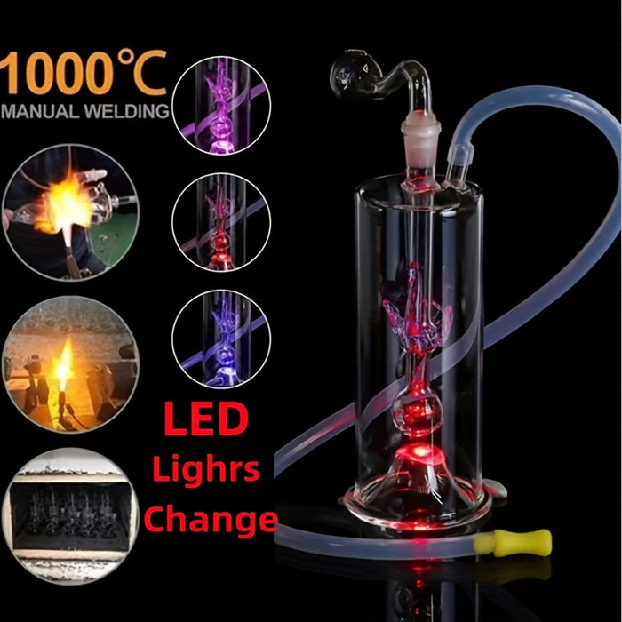3pcs/set LED High Borosilicate Glass Bong Water Pipe LED Gradual Color Water Pipe