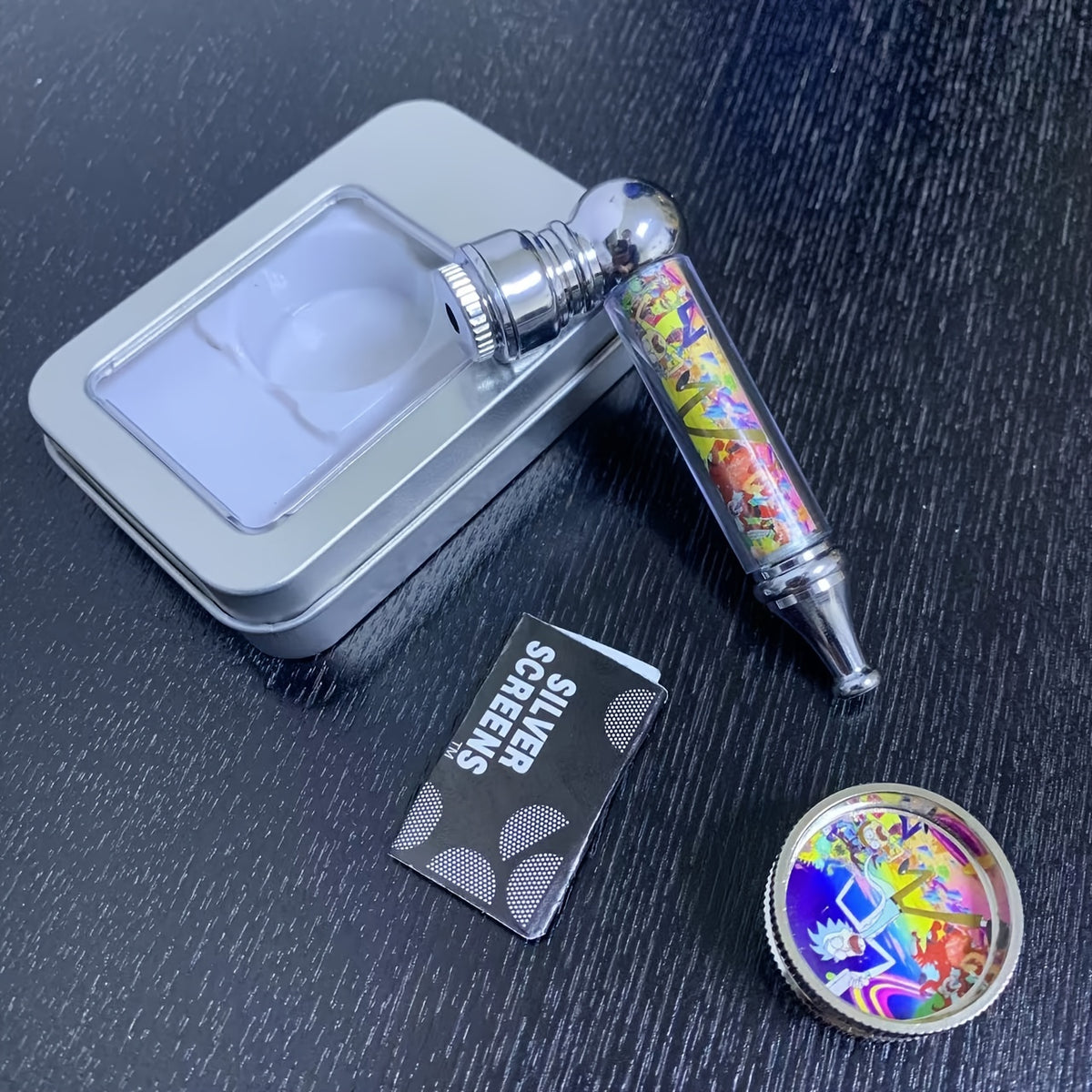 1pc Premium Zinc Alloy Portable Smoking Pipe, Easy Clean Self-contained Weed Pipe, Gift Set 3.35inch