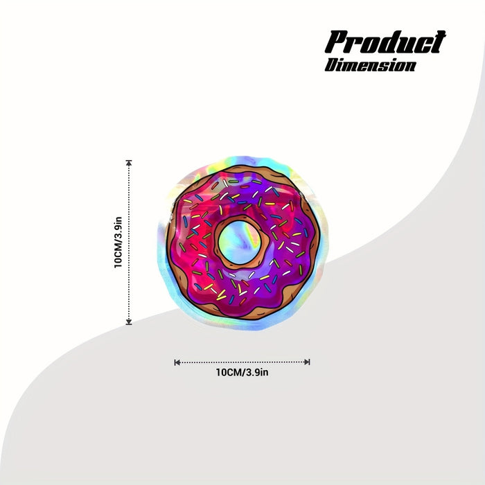 10pcs 3.94*3.94inch Donut 3D Bags Mylar Bags Cookies Bags Candy Ziplock Bags Smell Proof Bags Waterproof Bags Special Shaped Candy Packaging Self-sealing Bags, Storage Bags Resealable Bags