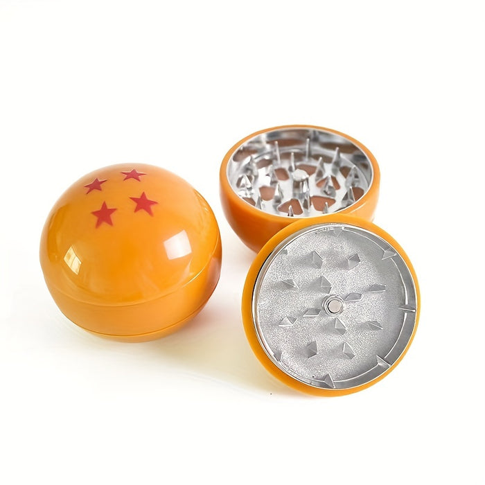 1pc, Creative Smoking Grinder Device, Round Tobacco Grinder, Four Star Yellow Ball Smoking Grinder, Smoking Accessories