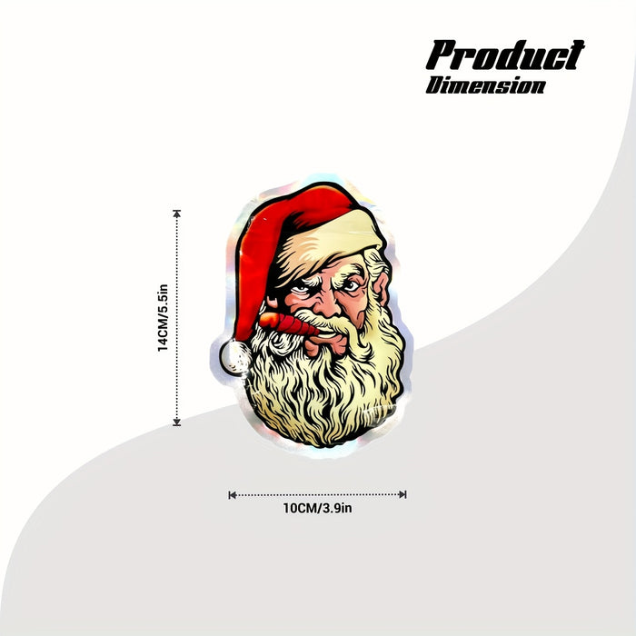 10pcs/lot 3.94*5.51inch Merry Christmas Santa Clause With Cigar 3D Bag Mylar Bag Cookies Bag Candy Ziplock Bags Smell Proof Bags Waterproof Bag Candy Bottles Special-shaped Candy Packaging Self-sealing Bag, Storage Resealable Bag, Ziplock Bag