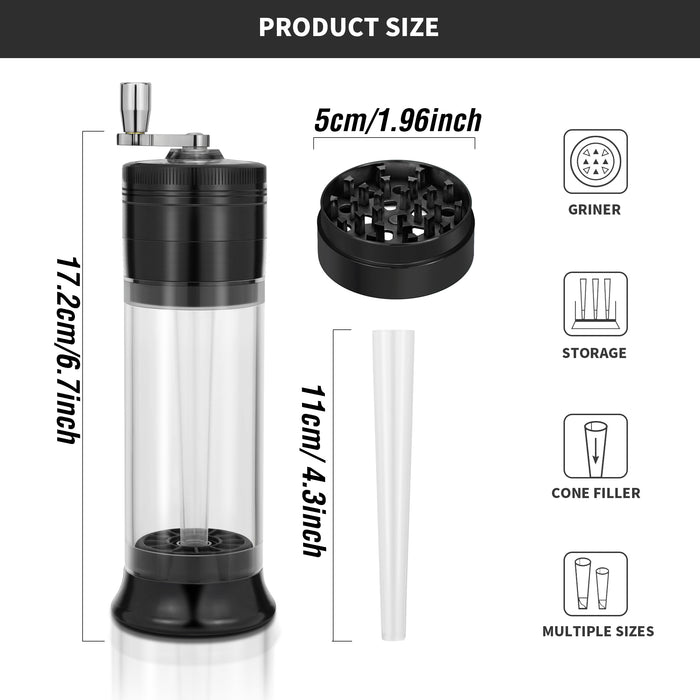 1pc 4-Layer Joint Roller Cigarette Making Machine, Manual Aluminum Spice Grass Herb Tobacco Grinder, Smoking Accessories 1.96in