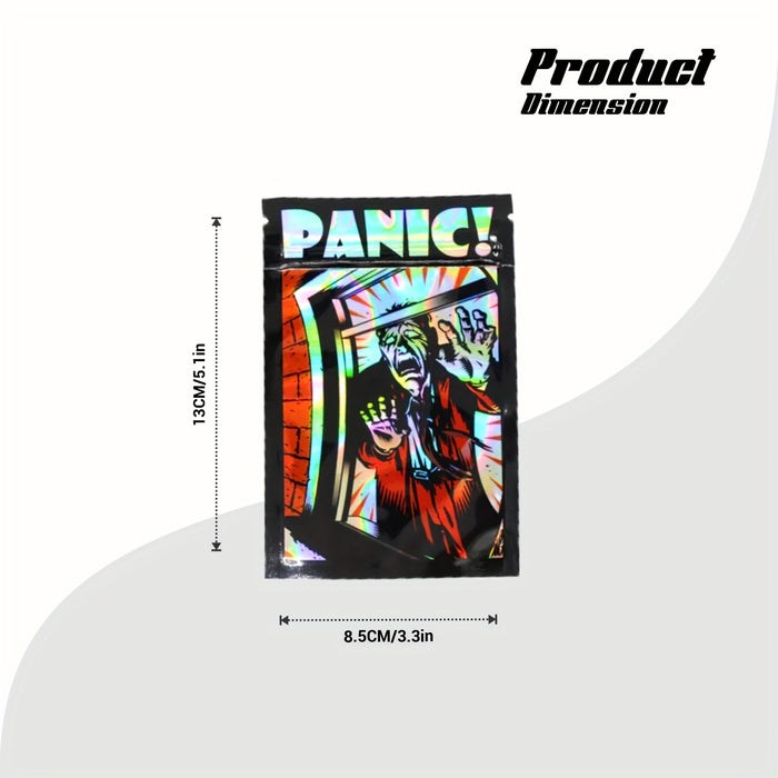 10pcs/lot 3.5g 3.35*5.12inch Panic Mylar Bag Cookies Bag Candy Ziplock Bags Shaped Mylar Bag Smell Proof Bags Waterproof Bag Candy Bottles Special-shaped Candy Packaging Self-sealing Molding Bag, Perfect For Storage Resealable Bag, Ziplock Bag