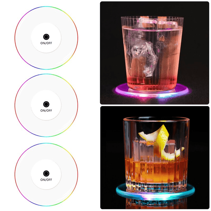 Creative LED Coaster Cup Holder Hookah Base - Acrylic Shisha Mat Table Placemat & Glass Bottle Decoration