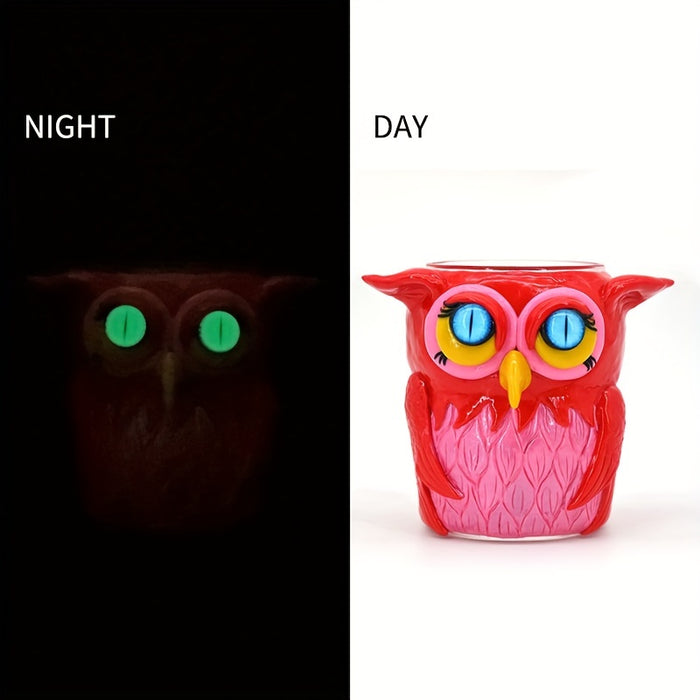 1pc Glass Smoking Ashtray With Lid, Polymer Clay Tobacco Container With Halloween Owl, Glass Jar For Smoking Cigarette Tobacco Storage, Halloween Christmas Gift