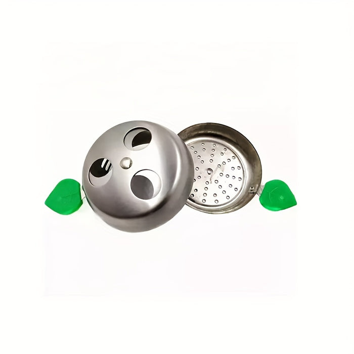 1pc, Charcoal Holder, Arab Shisha Hookah Accessories, Stainless Steel Shisha Carbon Separator Carbon Pot, Smoke Pot, Tin Foil Free Three-hole Double Cover Windproof Charcoal Charcoal Holder, Smoking Accessaries
