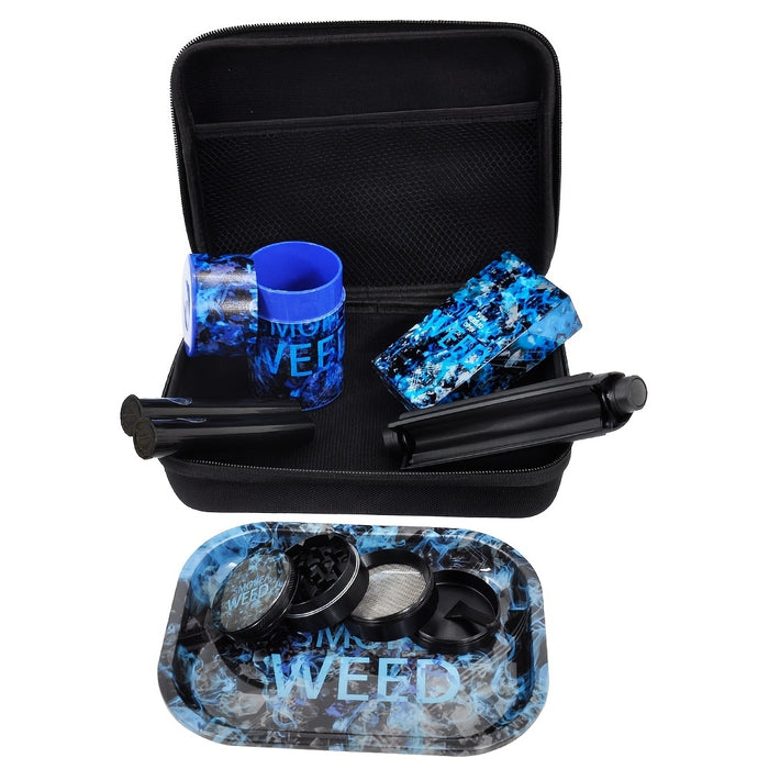 1set 8.86 Inches Metal Herb Grinder Rolling Tray Set, With A Suitcase Premium Grinder