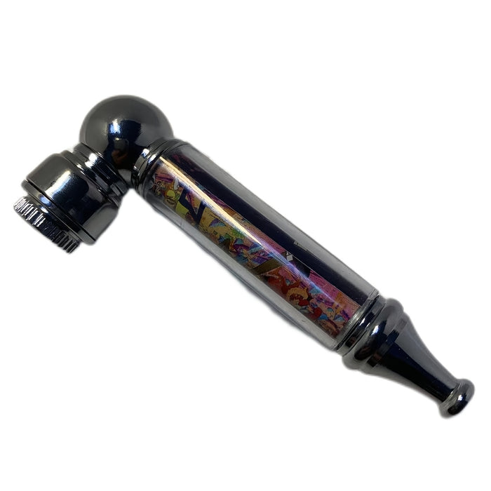 1pc Premium Zinc Alloy Portable Smoking Pipe, Easy Clean Self-contained Weed Pipe, Gift Set 3.35inch