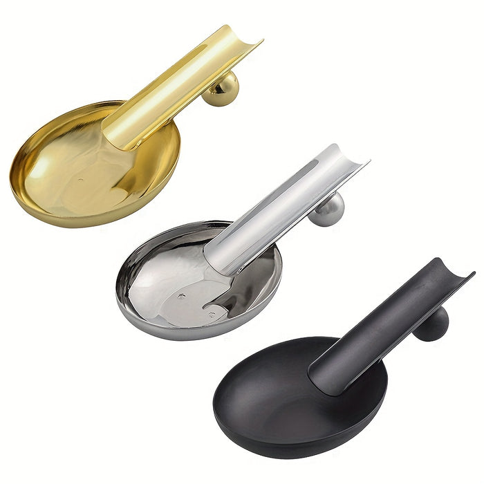 1pc, Portable Stainless Steel Ashtray for Outdoor Cigars - Creative and Convenient Cigar Tool Rack Holder - Perfect for Hotels and Home Use - Kitchen Supplies and Gadgets