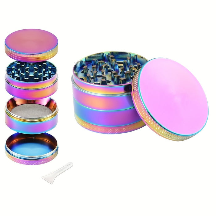 1pc Luxurious Four-Layer Dazzle Printed Smoke Grinder - The Perfect Gift for Men Who Love Smoking!