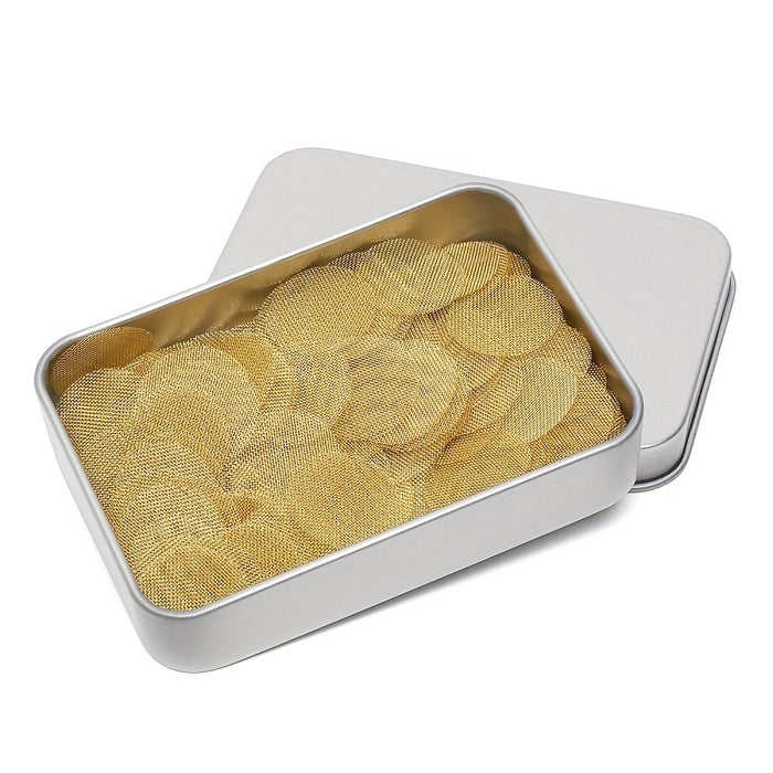 200pcs, Smoking Tube Screens, Brass Screens, Premium 3/4 Inch Smoking Tube Screens With Metal Box, Smoking Accessaries