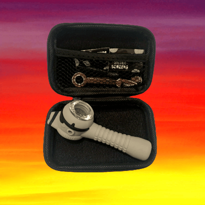 1set, Soldier Silicone Tobacco Pipe Set, Smoking Pipe, Slivery Screens, Knife, Weed Accessories