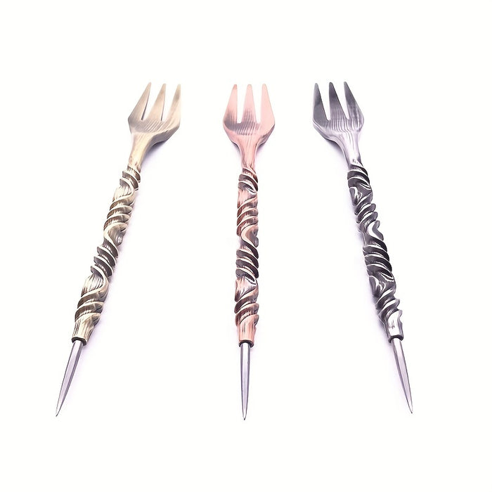 1pc, Hookah Shisha Flavors Fork With Poker, Alloy Tobacco Fork And A Puncher For Aluminum Foils Tools 6.3 In Long, Hookah Accessories