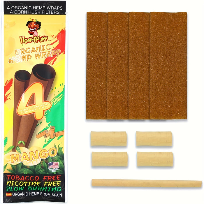 1bag, Fruit-flavored Rolling Paper, Mango/ Grape Flavor Rolling Papers, 4 Leaves Rolling Paper + 4 Corn Filters Per Bag, Household Gadget, Christmas Gifts, Christmas Supplies, Christmas Party Supplies