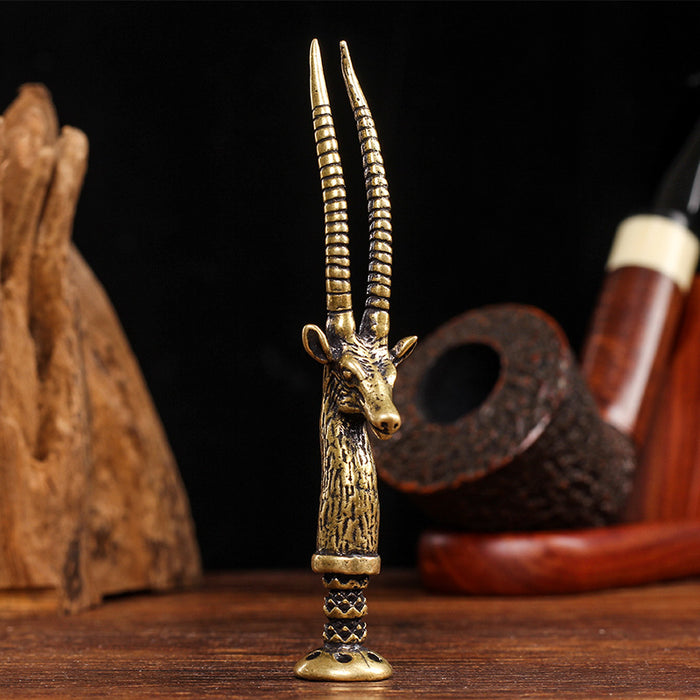 1pc, Pure Copper Pipe Pressure Bar Creative Carving, Flameproof Six Hole Carved And Ground Cigarette Holder Accessories, Holiday Gifts, Birthday Gifts