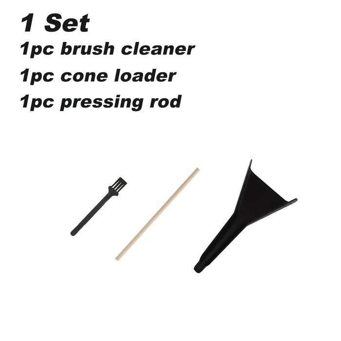 1set, Pre-Rolled Cones Loader Funnel Tool Set - Rolling Paper Cones Loader, Pressing Rod, Cleaning Brush For Grinder - Portable Pre-Rolled Cones Filling Tools Set For Home Outdoor Travel, Household Gadgets