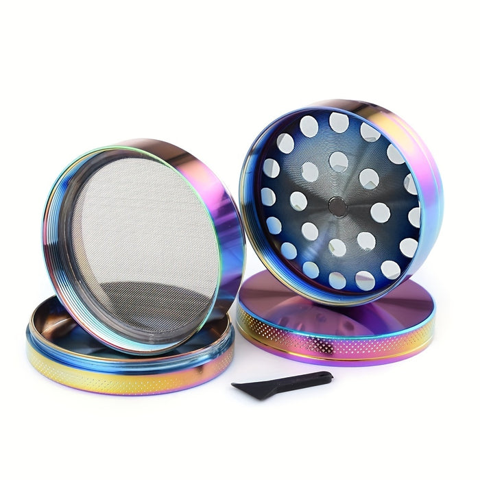 1pc Luxurious Four-Layer Dazzle Printed Smoke Grinder - The Perfect Gift for Men Who Love Smoking!
