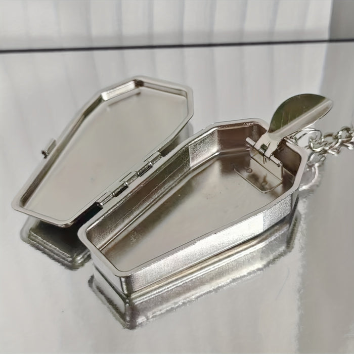 1pc Coffin Shape Pocket Ashtray, Portable Mini Ash Tray With Lids, Modern Easily Bringing Smoking Ash Organizer For Travelling, Camping, Halloween Decor
