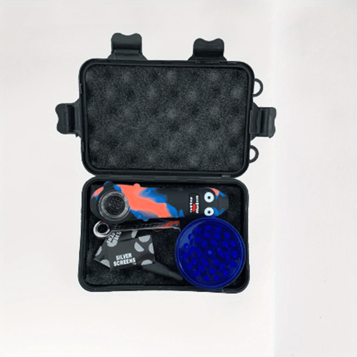 1set, Combination Of Silicone Smoking Pipe, Smoking Pipe, Smoking Grinder, Filter Screens, Pipe Cleaning Tool