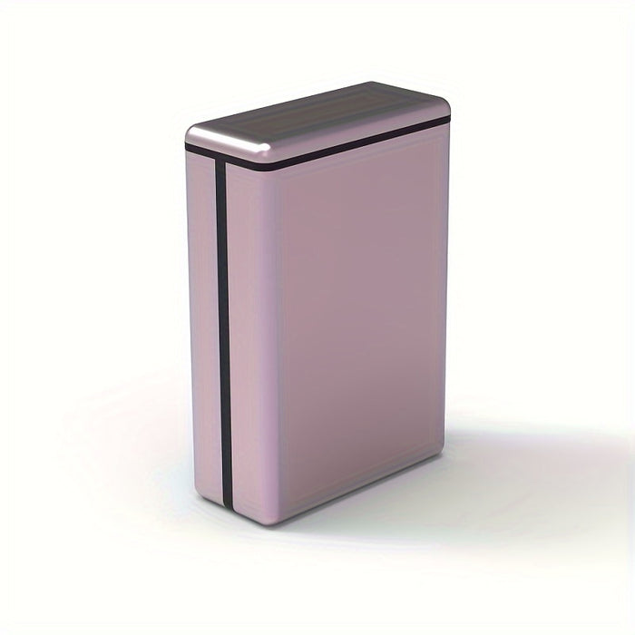 1pc Men's Trendy Aluminum Alloy Push-pull Cigarette Case, With Waterproof Function