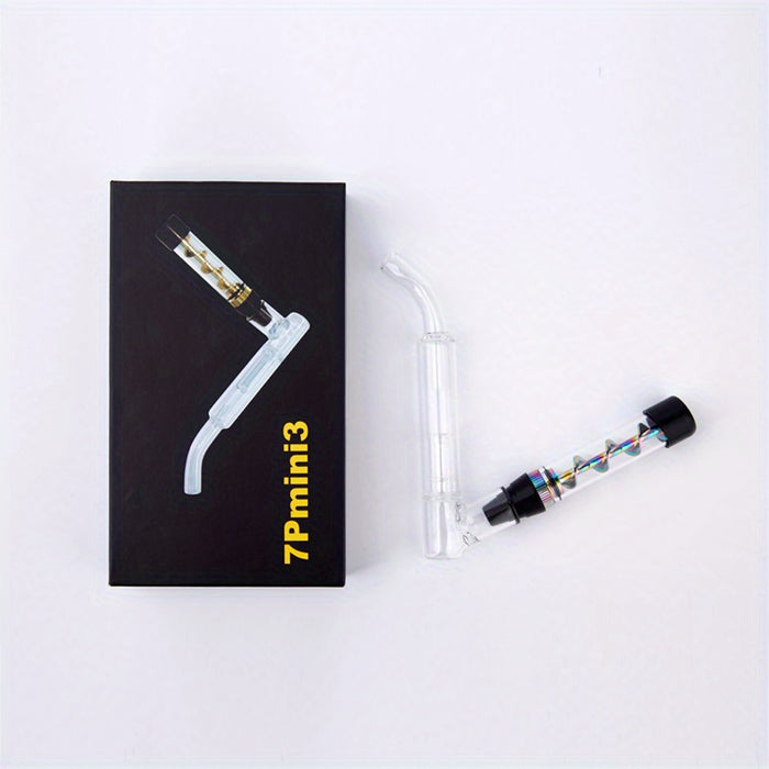 1set, Twisty Glass Blunt Watter Bubbler Pipe, Smoking Pipe, Smoking Accessories, Weed Accessories, Water Pipe, Tobacco Glass Tube, With Cleaning Tool