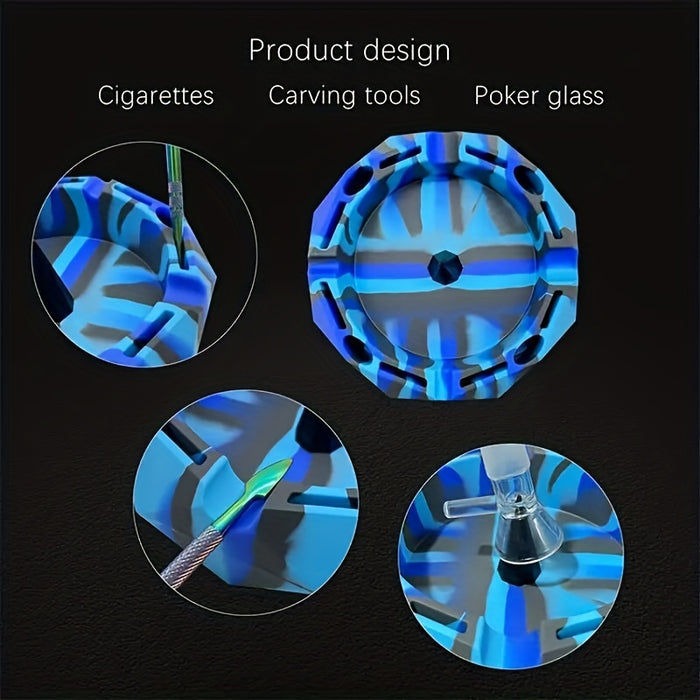 1pc, Polygon Unique Shape Silicone Ashtray, Portable Ashtray For Smoking Ash Holder, Smoking Accessories