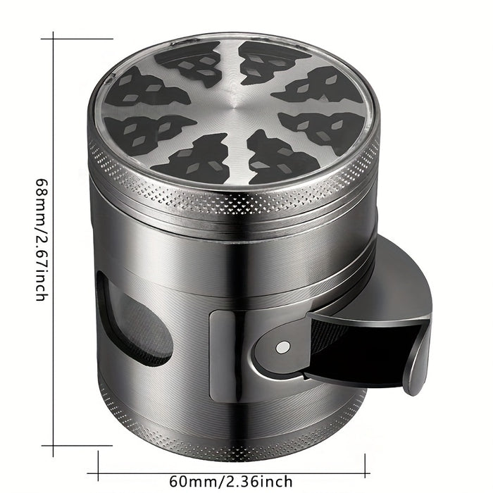 1pc, Zinc Alloy Grinding Machine, Skylight, Lightning Bolt, Diameter 60mm, Four-layer Grinding Machine, Herb Grinder