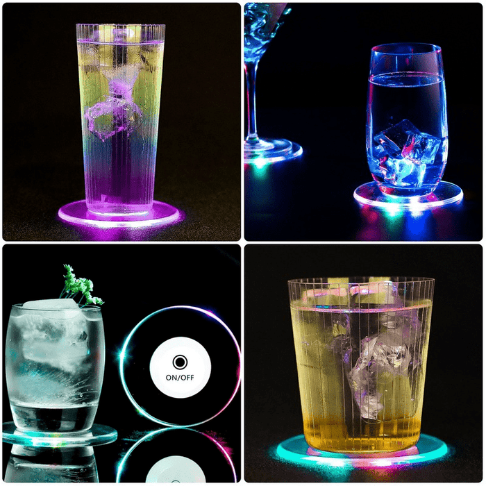 Creative LED Coaster Cup Holder Hookah Base - Acrylic Shisha Mat Table Placemat & Glass Bottle Decoration