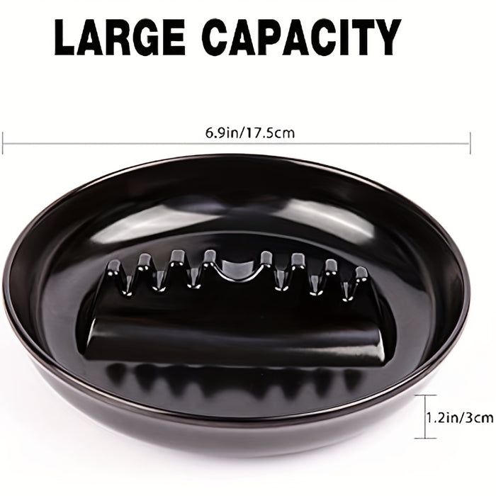 1 Pack Seven-slot Cigarette Cigar Smoke General-purpose Round Ashtrays, Plastic Melamine, Imitation Porcelain Melamine Dish, Suitable For Indoor