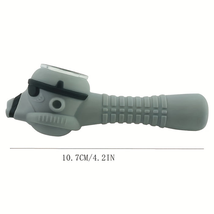 1set, Soldier Silicone Tobacco Pipe Set, Smoking Pipe, Slivery Screens, Knife, Weed Accessories
