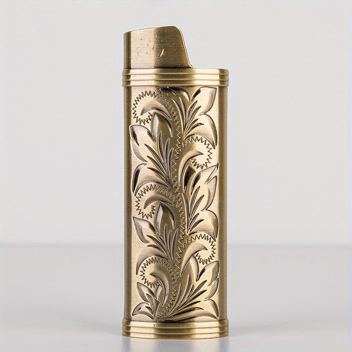 1pc, Vintage Metal Lighter Case, Compatible With BIC J5 Full Size Lighters, Stylish And Durable Lighter Case, Smoking Accessaries
