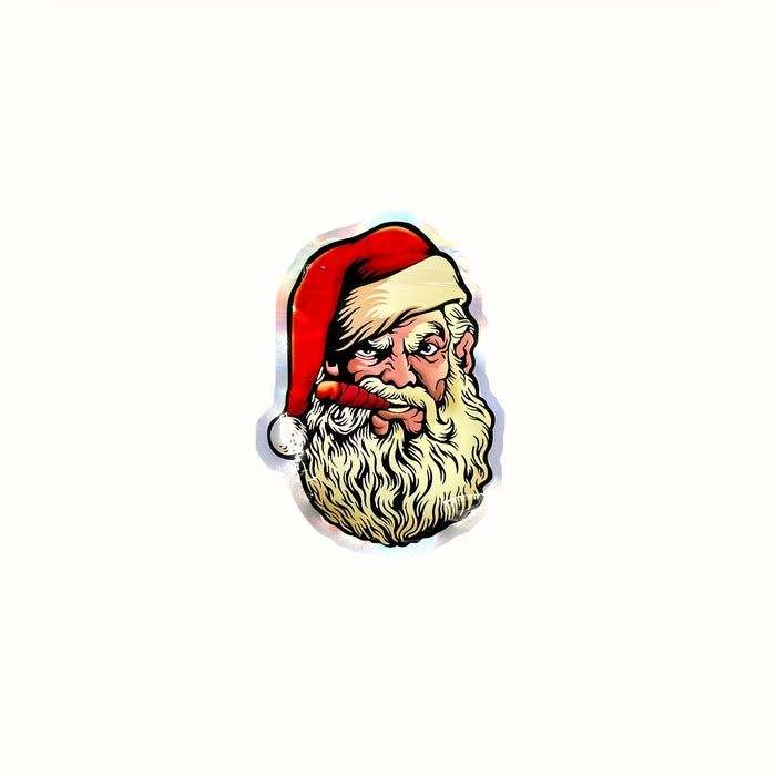 10pcs/lot 3.94*5.51inch Merry Christmas Santa Clause With Cigar 3D Bag Mylar Bag Cookies Bag Candy Ziplock Bags Smell Proof Bags Waterproof Bag Candy Bottles Special-shaped Candy Packaging Self-sealing Bag, Storage Resealable Bag, Ziplock Bag