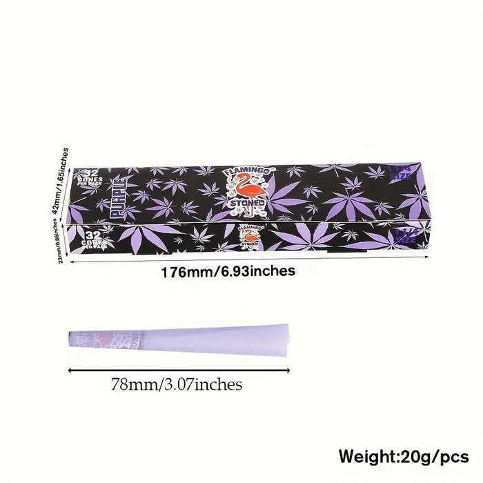 32pcs, Purple Pre Rolled Cones, Classic King Size Cones,3.07inches/78mm, Pre-Rolled Cones, Rolling Papers Cones, Rolling Paper With Tips, Purple Rolling Paper, Smoking Accessories Rolling Paper