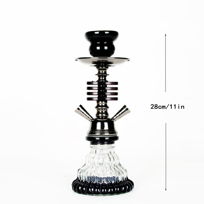 1pc, Arabic Hookah, 11 Inch 2 Tube Small Acrylic Hookah, Portable Hookah Bong With Ceramic Tobacco Pot, Weed Accessories