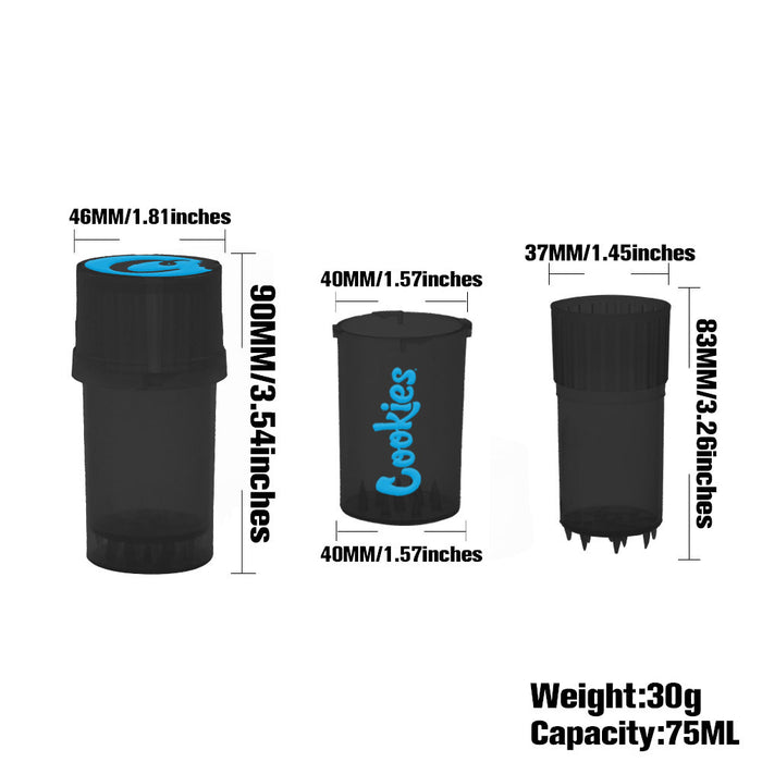 1pc, Portable Cookies Grinder With Storage Jar Air-tight, Water Proof, Smell Proof, Smoking Accessories
