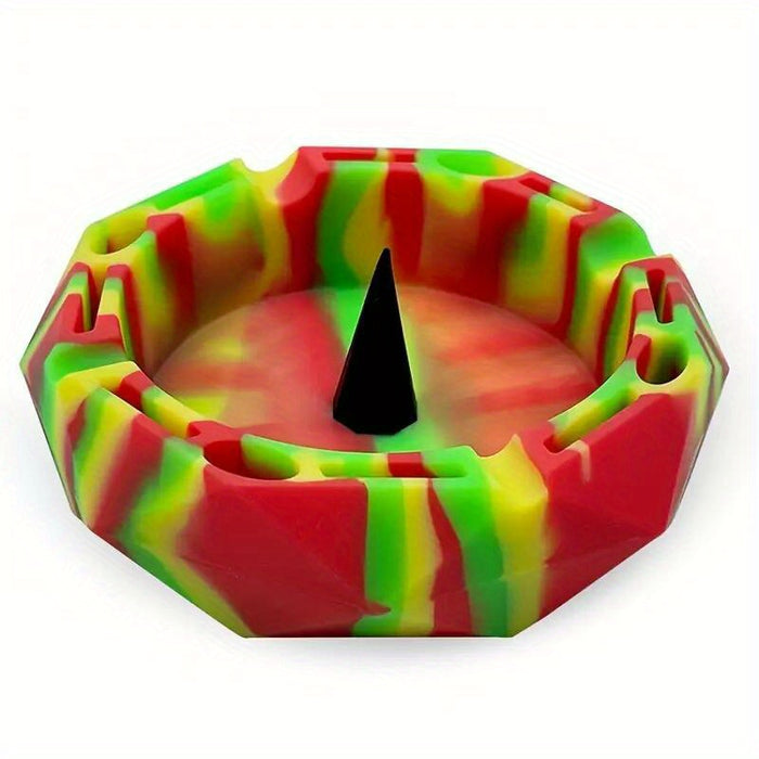 1pc, Polygon Unique Shape Silicone Ashtray, Portable Ashtray For Smoking Ash Holder, Smoking Accessories