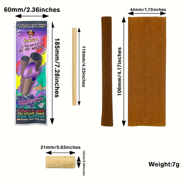1bag, Fruit-flavored Rolling Paper, Mango/ Grape Flavor Rolling Papers, 4 Leaves Rolling Paper + 4 Corn Filters Per Bag, Household Gadget, Christmas Gifts, Christmas Supplies, Christmas Party Supplies