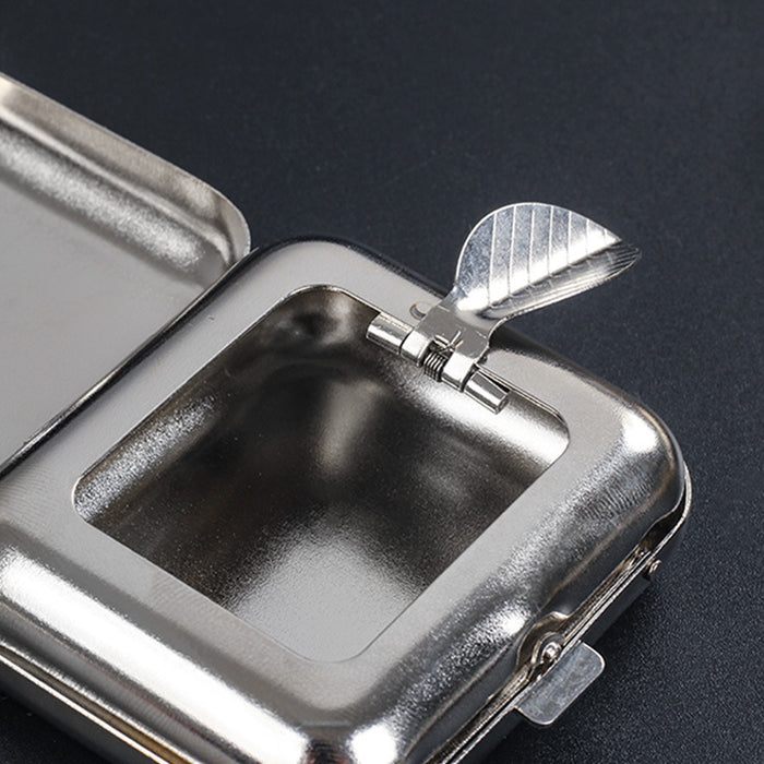1pc, Mini Metal Ashtray Portable Small Ashtray Outdoor Portable Pocket Ashtray Creative Car Smoking Accessories
