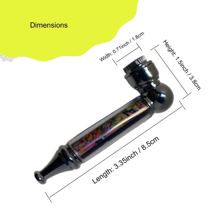 1pc Premium Zinc Alloy Portable Smoking Pipe, Easy Clean Self-contained Weed Pipe, Gift Set 3.35inch