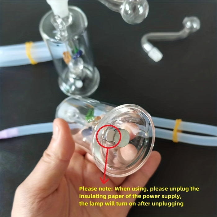 3pcs/set LED High Borosilicate Glass Bong Water Pipe LED Gradual Color Water Pipe