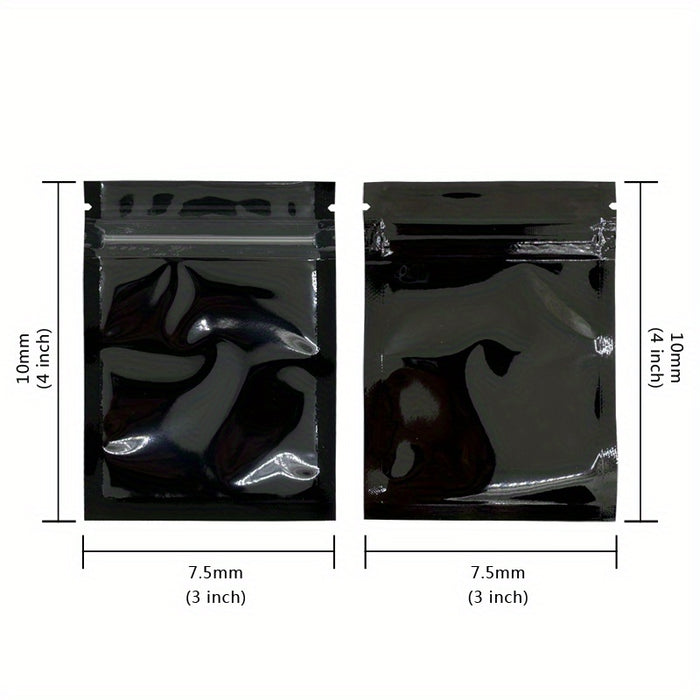 100pcs Mylar Bags Ziplock Storage Bags, ResealableScent Bags, Flat Transparent Window Packaging Bags, Holds Jewelry Lip Gloss Stationery, Eyelash Cookies