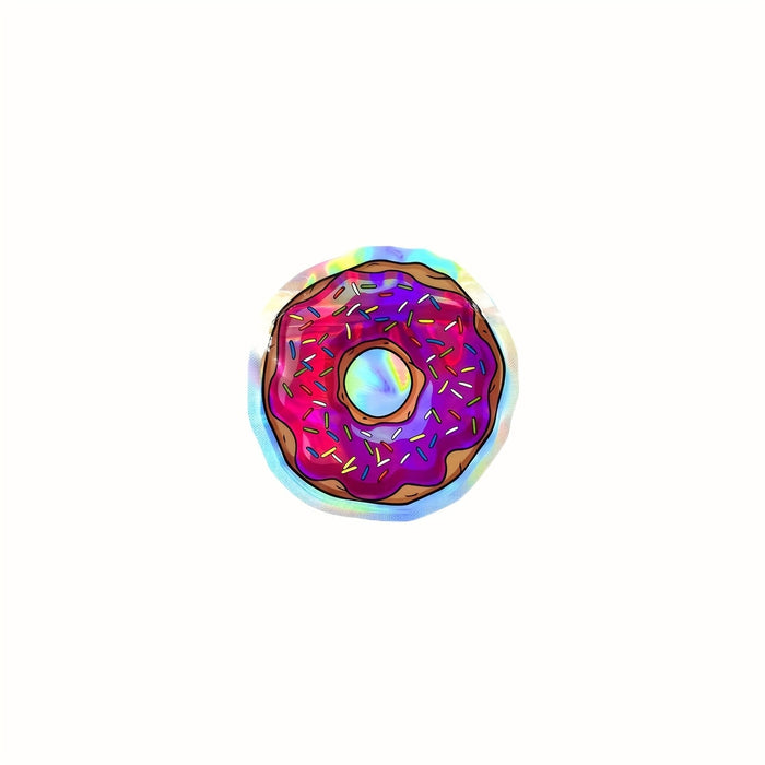 10pcs 3.94*3.94inch Donut 3D Bags Mylar Bags Cookies Bags Candy Ziplock Bags Smell Proof Bags Waterproof Bags Special Shaped Candy Packaging Self-sealing Bags, Storage Bags Resealable Bags