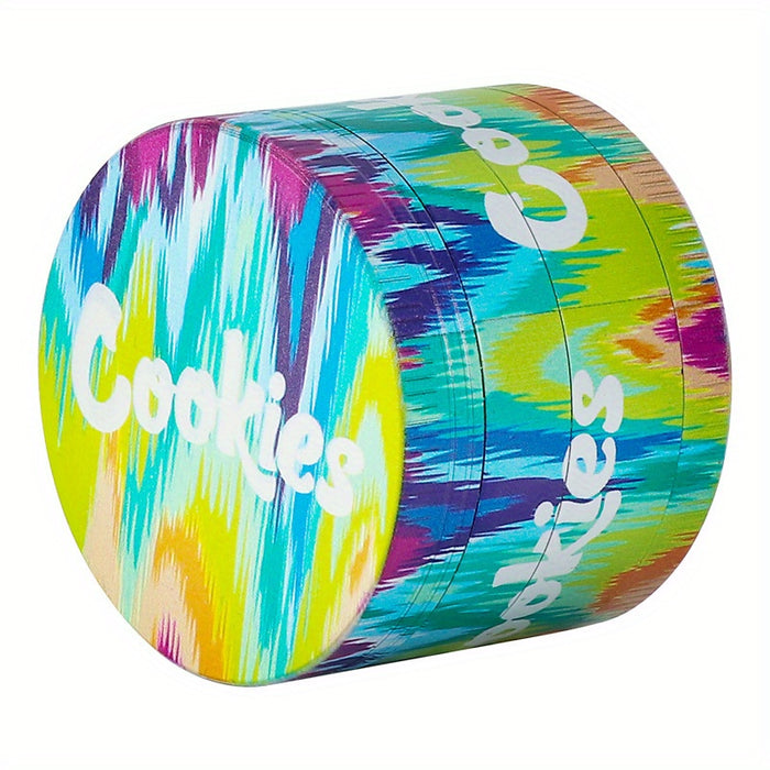 1pc, Tobacco Grinder, Four Layers Zinc Alloy 55mm Tobacco Grinder, Exquisite Smoking Accessories, Color Printing Flat Plate Exquisite Style