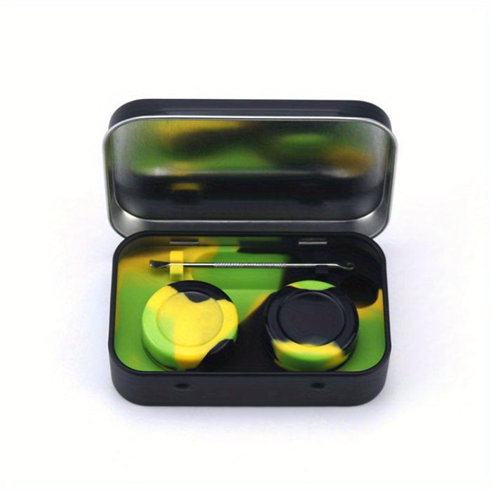 2pcs, Silicone Container Box With Dab Tool, 5ml/0.17oz Smoking Set Smoking Accessories, Smoking Pipe