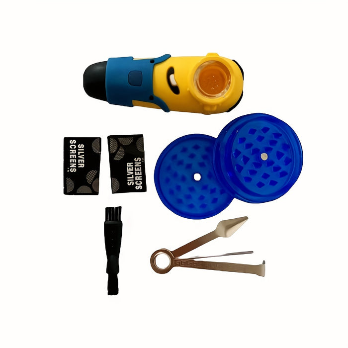 1set, Little Yellow Man Silicone Tobacco Pipe Set, Smoking Pipe Accessories, Weed Accessories