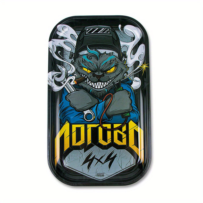 1pc, Rolling Tray, Metal Rolling Tray For Weed, Cigarette Rolling Trays For Weed, Smoke Accessories, Rolling Metal Tray For Tabacoo, Cartoon Rolling Plate, 10.6*6.3in/26.92*16.0cm